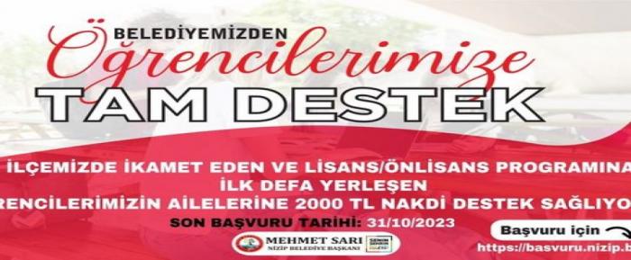 Nizip Belediyesi Bu Ylda niversite rencilerini Unutmad